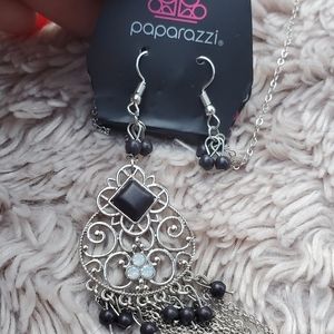 Black Tastal Necklace and Earring Set